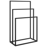 vidaXL Suport de prosoape autonom, negru, 48x24x79 cm, fier vidaXL Suport de prosoape autonom, negru, 48x24x79 cm, fier