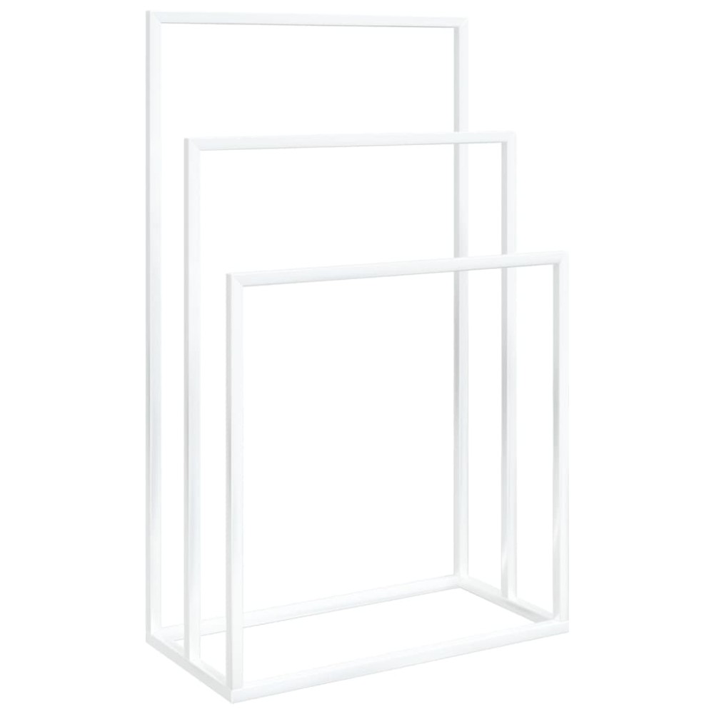 vidaXL Suport de prosoape autonom, alb, 48x24x79 cm, fier