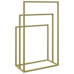vidaXL Suport de prosoape autonom, auriu, 48x24x79 cm, fier vidaXL Suport de prosoape autonom, auriu, 48x24x79 cm, fier