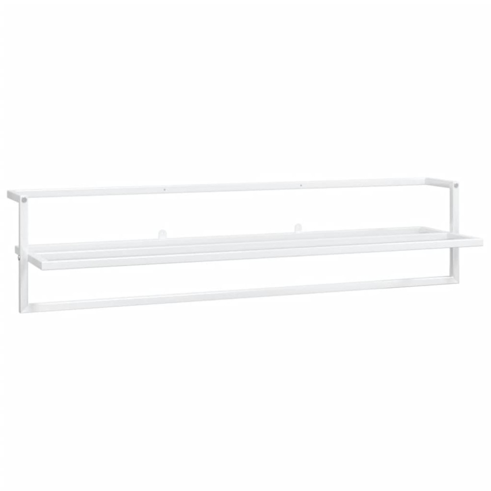 vidaXL Suport pentru prosoape, alb, 95x25x22 cm, fier
