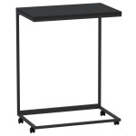 vidaXL Masă laterală cu roți, negru, 55x35x70 cm, lemn prelucrat vidaXL Masă laterală cu roți, negru, 55x35x70 cm, lemn prelucrat