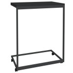 vidaXL Masă laterală cu roți, negru, 55x35x70 cm, lemn prelucrat vidaXL Masă laterală cu roți, negru, 55x35x70 cm, lemn prelucrat