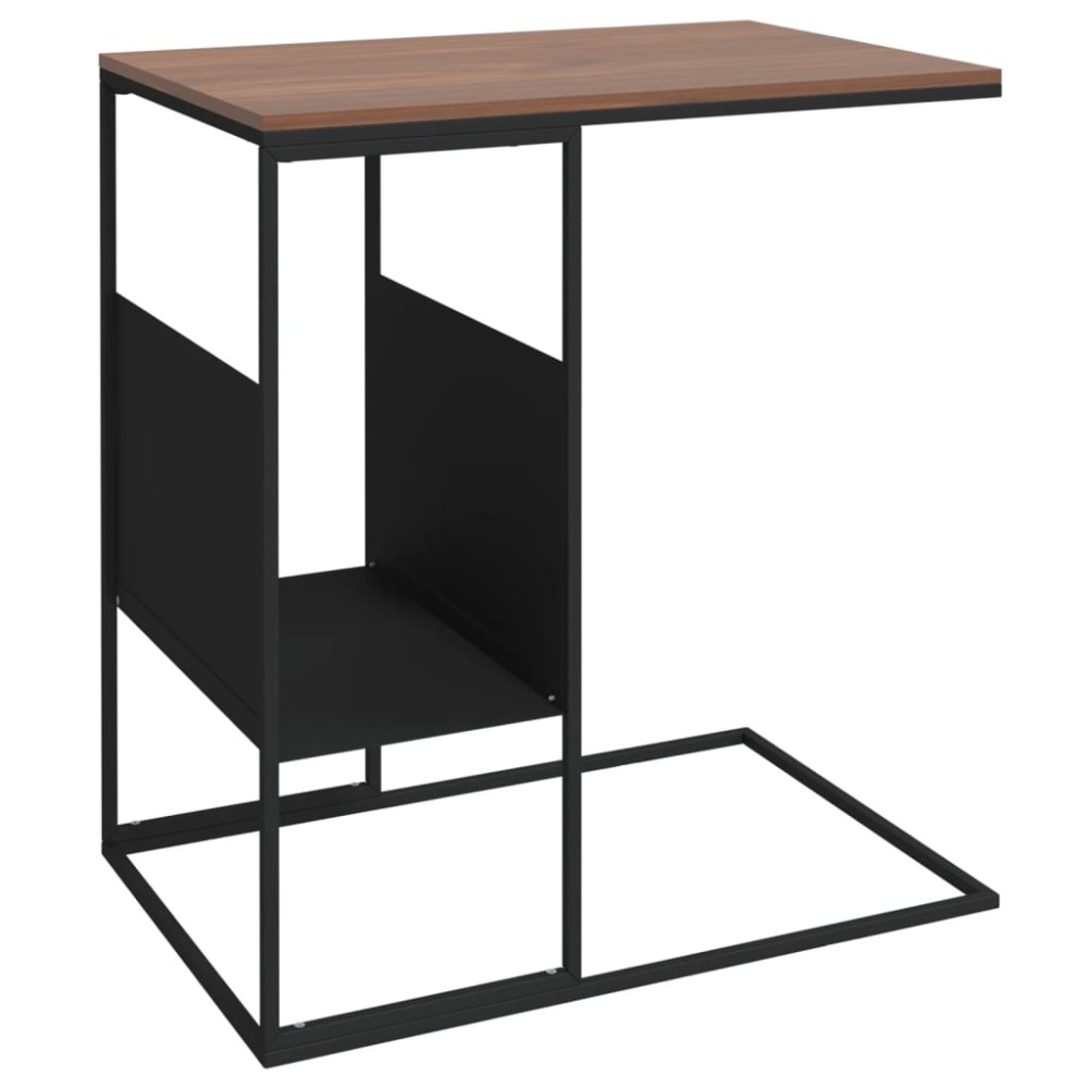 vidaXL Masă laterală, negru, 55x36x59,5 cm, lemn compozit