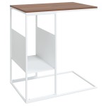 vidaXL Masă laterală, alb, 55x36x59,5 cm, lemn compozit vidaXL Masă laterală, alb, 55x36x59,5 cm, lemn compozit