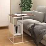 vidaXL Masă laterală, alb, 55x36x59,5 cm, lemn compozit vidaXL Masă laterală, alb, 55x36x59,5 cm, lemn compozit