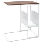 vidaXL Masă laterală, alb, 55x36x59,5 cm, lemn compozit vidaXL Masă laterală, alb, 55x36x59,5 cm, lemn compozit