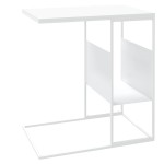 vidaXL Masă laterală, alb, 55x36x59,5 cm, lemn compozit vidaXL Masă laterală, alb, 55x36x59,5 cm, lemn compozit