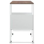 vidaXL Măsuță laterală cu roți, alb/maro, 55x36x63,5 cm lemn prelucrat