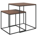 vidaXL Set măsuțe de cafea, 2 buc., lemn prelucrat și metal