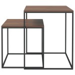 vidaXL Set măsuțe de cafea, 2 buc., lemn prelucrat și metal