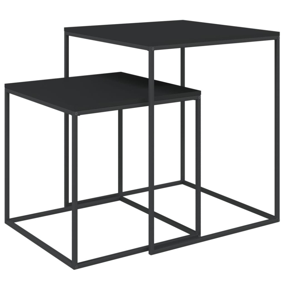 vidaXL Set măsuțe de cafea, 2 buc., lemn prelucrat și metal