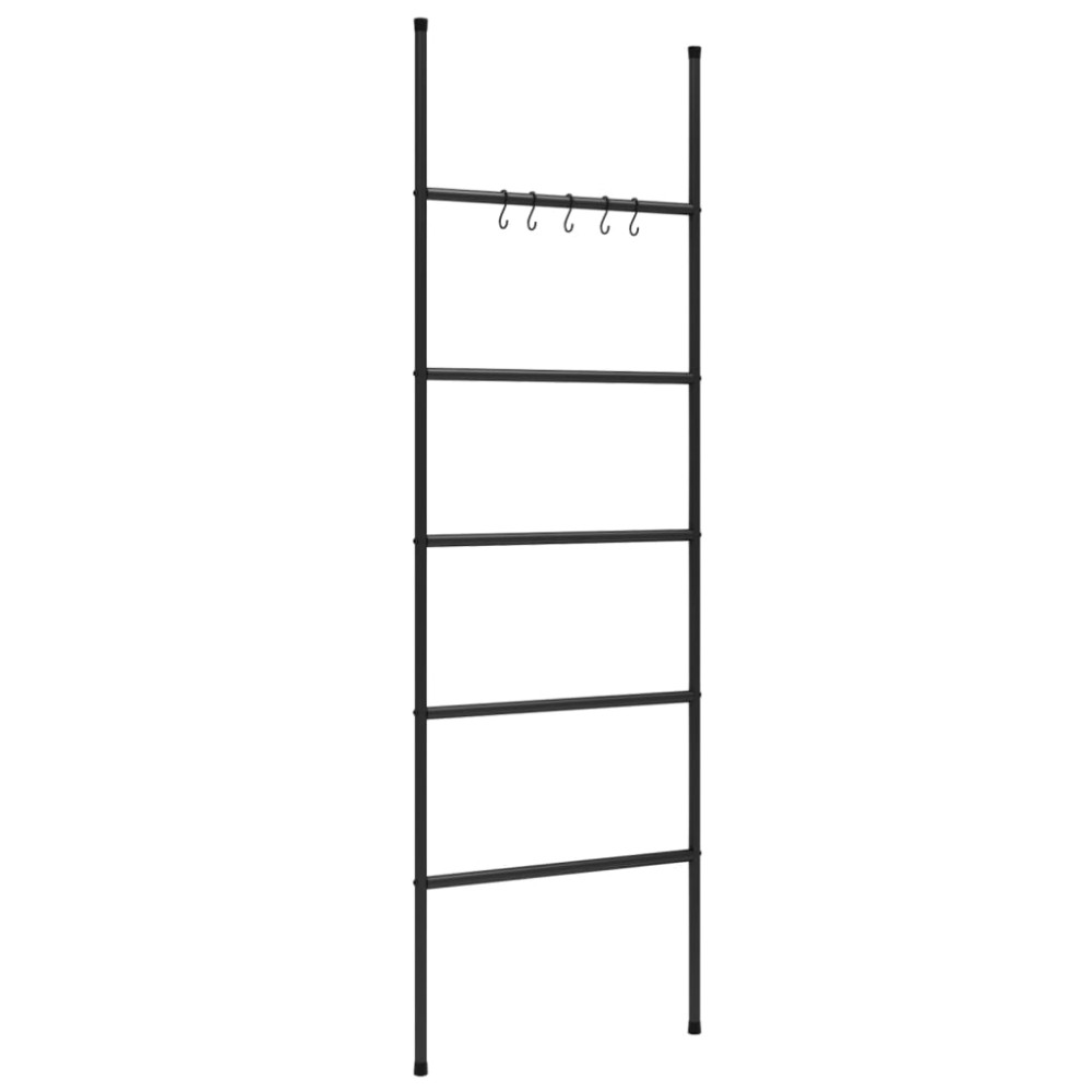 vidaXL Scară suport pentru prosoape, 5 niveluri, negru, 58x175 cm fier