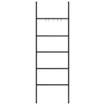 vidaXL Scară suport pentru prosoape, 5 niveluri, negru, 58x175 cm fier vidaXL Scară suport pentru prosoape, 5 niveluri, negru, 58x175 cm fier