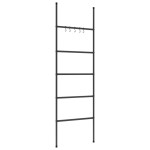 vidaXL Scară suport pentru prosoape, 5 niveluri, negru, 58x175 cm fier vidaXL Scară suport pentru prosoape, 5 niveluri, negru, 58x175 cm fier