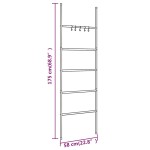 vidaXL Scară suport pentru prosoape, 5 niveluri, negru, 58x175 cm fier vidaXL Scară suport pentru prosoape, 5 niveluri, negru, 58x175 cm fier