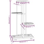 vidaXL Suport de flori cu 4 etaje, cu roți, negru, 44x23x80 cm, fier vidaXL Suport de flori cu 4 etaje, cu roți, negru, 44x23x80 cm, fier