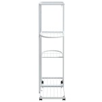 vidaXL Suport de flori cu 4 etaje, cu roți, alb, 44x23x80 cm, fier