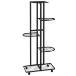 vidaXL Suport de flori cu 5 etaje, cu roți, negru, 44x23x100 cm, fier vidaXL Suport de flori cu 5 etaje, cu roți, negru, 44x23x100 cm, fier