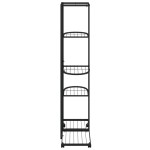 vidaXL Suport de flori cu 5 etaje, cu roți, negru, 44x23x100 cm, fier vidaXL Suport de flori cu 5 etaje, cu roți, negru, 44x23x100 cm, fier