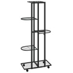 vidaXL Suport de flori cu 5 etaje, cu roți, negru, 44x23x100 cm, fier vidaXL Suport de flori cu 5 etaje, cu roți, negru, 44x23x100 cm, fier