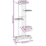 vidaXL Suport de flori cu 5 etaje, cu roți, negru, 44x23x100 cm, fier vidaXL Suport de flori cu 5 etaje, cu roți, negru, 44x23x100 cm, fier