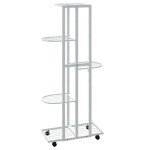 vidaXL Suport de flori cu 5 etaje, cu roți, alb, 44x23x100 cm, fier vidaXL Suport de flori cu 5 etaje, cu roți, alb, 44x23x100 cm, fier
