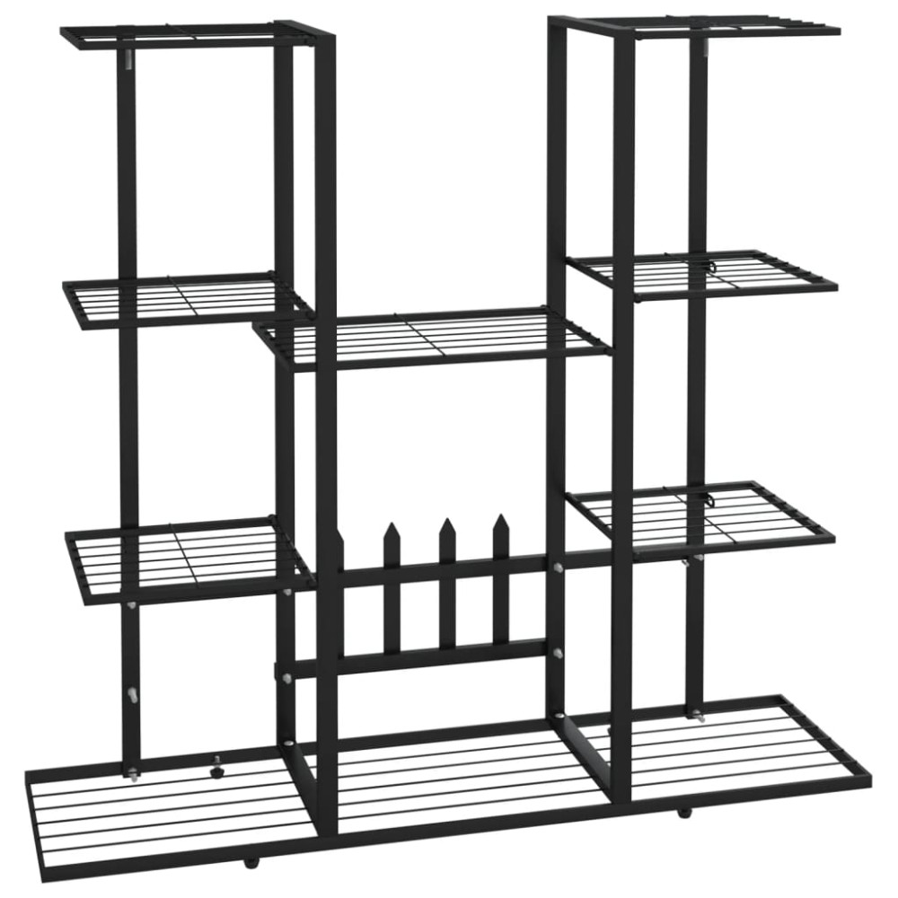 vidaXL Suport pentru flori, 94,5x25x89 cm, negru, fier