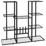 vidaXL Suport pentru flori, 94,5x25x89 cm, negru, fier