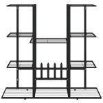 vidaXL Suport pentru flori, 94,5x25x89 cm, negru, fier