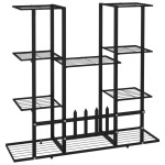 vidaXL Suport pentru flori, 94,5x25x89 cm, negru, fier