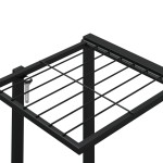 vidaXL Suport pentru flori, 94,5x25x89 cm, negru, fier