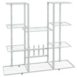 vidaXL Suport pentru flori, 94,5x25x89 cm, alb, fier vidaXL Suport pentru flori, 94,5x25x89 cm, alb, fier