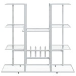 vidaXL Suport pentru flori, 94,5x25x89 cm, alb, fier vidaXL Suport pentru flori, 94,5x25x89 cm, alb, fier
