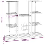 vidaXL Suport pentru flori, 94,5x25x89 cm, alb, fier vidaXL Suport pentru flori, 94,5x25x89 cm, alb, fier