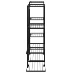 vidaXL Suport pentru flori cu roți, 94,5x24,5x91,5 cm, negru, fier vidaXL Suport pentru flori cu roți, 94,5x24,5x91,5 cm, negru, fier