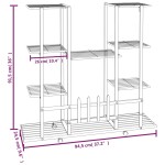 vidaXL Suport pentru flori cu roți, 94,5x24,5x91,5 cm, alb, fier vidaXL Suport pentru flori cu roți, 94,5x24,5x91,5 cm, alb, fier