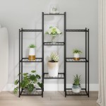 vidaXL Suport pentru flori, 83x25x100 cm, negru, fier vidaXL Suport pentru flori, 83x25x100 cm, negru, fier