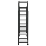 vidaXL Suport pentru flori cu roți, 83x25x103,5 cm, negru, fier vidaXL Suport pentru flori cu roți, 83x25x103,5 cm, negru, fier