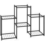 vidaXL Suport pentru flori, 83x25x60 cm, negru, fier