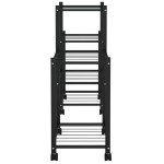 vidaXL Suport pentru flori cu roți, 83x25x63,5 cm, negru, fier vidaXL Suport pentru flori cu roți, 83x25x63,5 cm, negru, fier