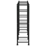 vidaXL Suport pentru flori cu roți, 83x25x83,5 cm, negru, fier vidaXL Suport pentru flori cu roți, 83x25x83,5 cm, negru, fier