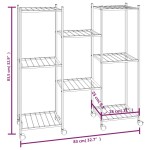 vidaXL Suport pentru flori cu roți, 83x25x83,5 cm, negru, fier vidaXL Suport pentru flori cu roți, 83x25x83,5 cm, negru, fier