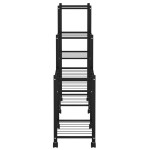 vidaXL Suport pentru flori cu roți, 83x25x83,5 cm, negru, fier vidaXL Suport pentru flori cu roți, 83x25x83,5 cm, negru, fier