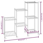 vidaXL Suport pentru flori cu roți, 83x25x83,5 cm, negru, fier vidaXL Suport pentru flori cu roți, 83x25x83,5 cm, negru, fier