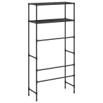 vidaXL Suport depozitare 2 niveluri mașină spălat negru 69x28x143cm vidaXL Suport depozitare 2 niveluri mașină spălat negru 69x28x143cm