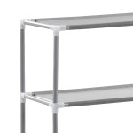 vidaXL Raft depozitare mașină spălat 2 niveluri gri 69x28x143 cm, fier vidaXL Raft depozitare mașină spălat 2 niveluri gri 69x28x143 cm, fier