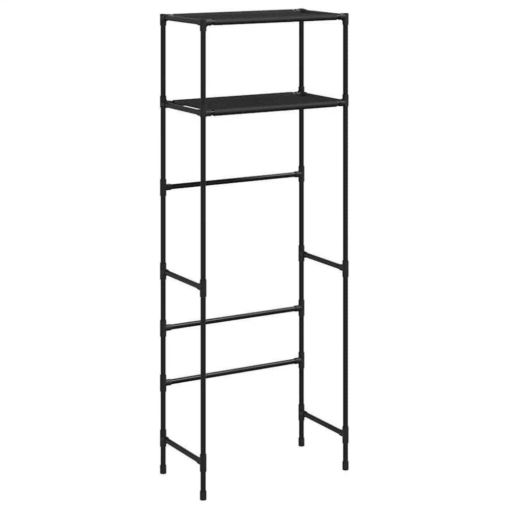 vidaXL Etajeră deasupra toaletei 2 polițe, negru, 53,5x28x143 cm, fier