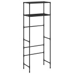 vidaXL Etajeră deasupra toaletei 2 polițe, negru, 53,5x28x143 cm, fier vidaXL Etajeră deasupra toaletei 2 polițe, negru, 53,5x28x143 cm, fier