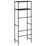vidaXL Etajeră deasupra toaletei 2 polițe, negru, 53,5x28x143 cm, fier vidaXL Etajeră deasupra toaletei 2 polițe, negru, 53,5x28x143 cm, fier