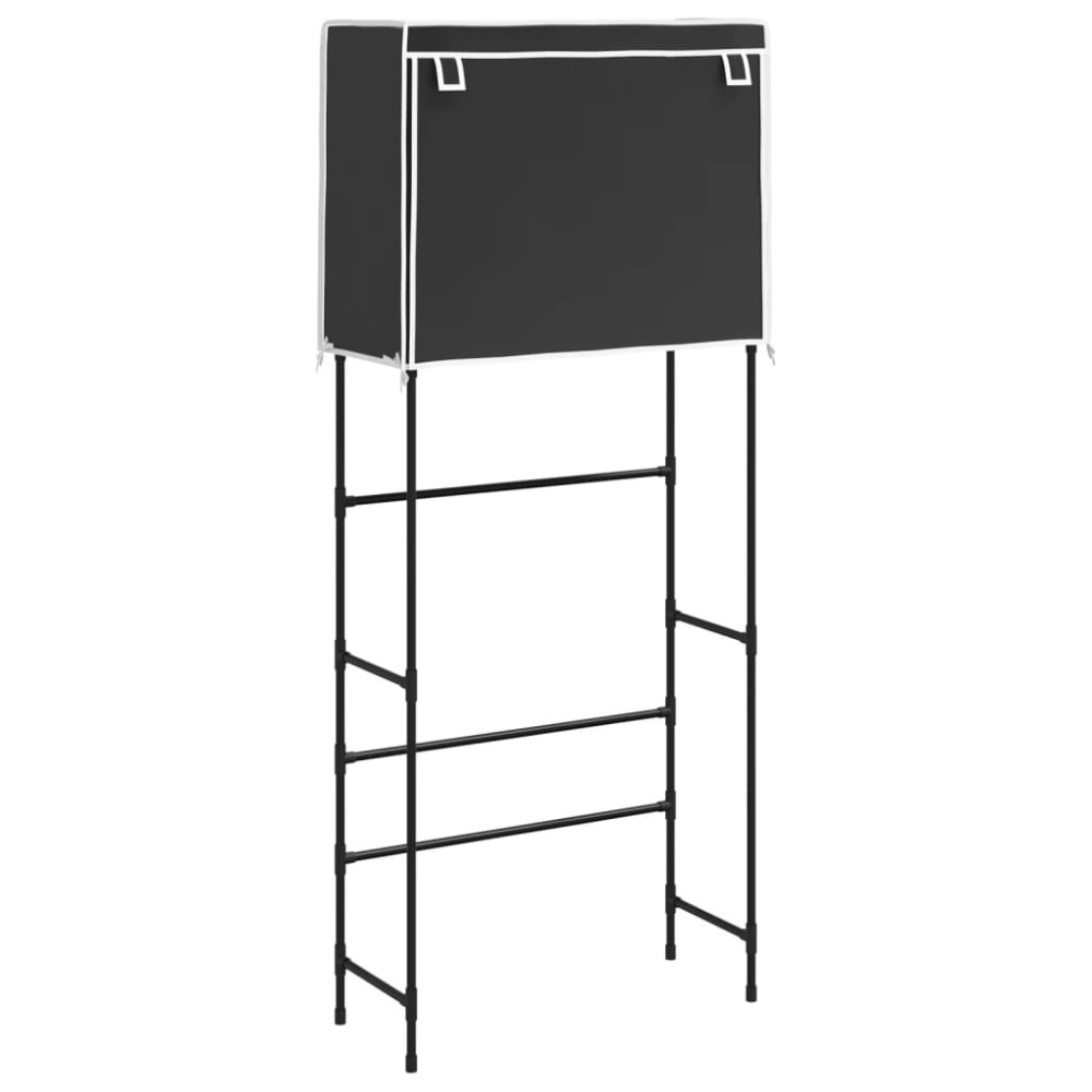 vidaXL Raft de mașină de spălat 2 polițe negru 71x29,5x170,5 cm fier